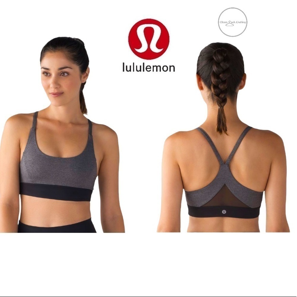 LULULEMON 2017 Train Times Bra Heathered Black / Black